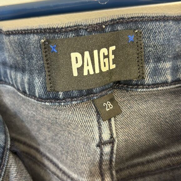 Paige Men's 28x31 Lennox Skinny Fit Jeans Dark Wash Stretch Straight Leg Denim - Picture 2 of 6